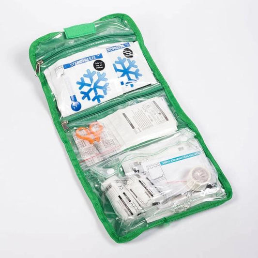 first aid kit with 40 pieces in the carry pouch, 