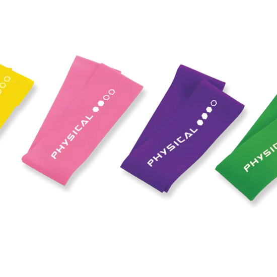 resistance band set of 4 to help rehab, and warm up or workout, gym, home, office, garden, injury, activation, muscles, joints, 