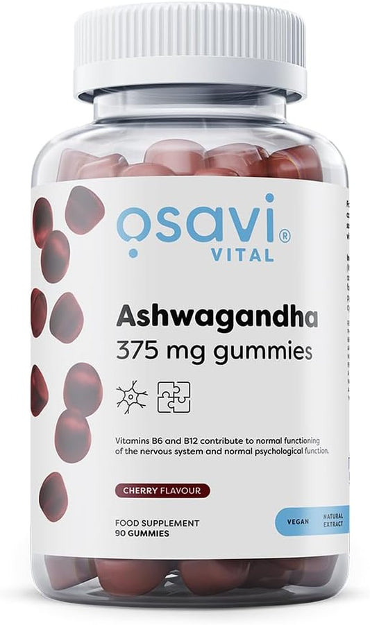 90 Ashwagandha 375mg Gummies by Osavi (Cherry)