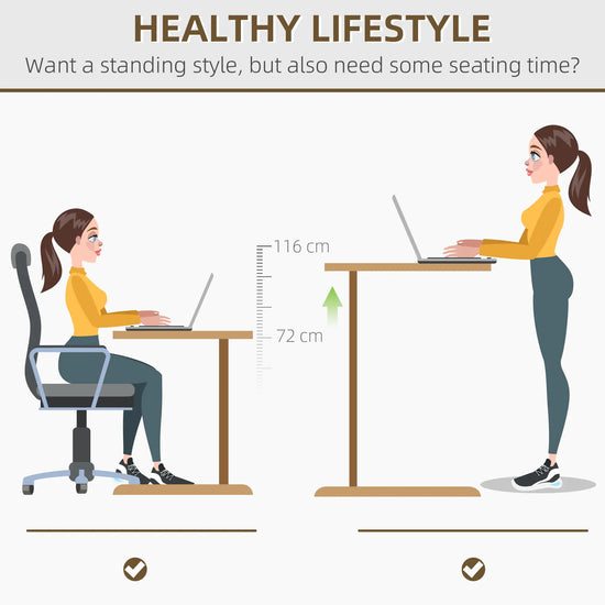 solve the back pain, the referred leg pain from sitting down too long, with the adjustable, standing desk for the home office, the office and more. maybe you a student that needs multiple way to focus and get the work done or your creating content and require some more motivation for long and short period work. change you health fitness wellbeing and lifestyle with this standing desk, comes in multiple colour and work electronically to a height of up to 116 cm to aid those tired backs and restless legs, get