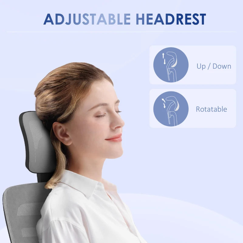 Comfortable: Swivel chair is padded, with a mesh back for air to circulate while you work.

Tilt function: Lean back and relax, when you're ready for a break. Tension knob to adjust.

Height adjustable: Set executive office chair to a position you find most comfortable. Headrest also moves up and down.