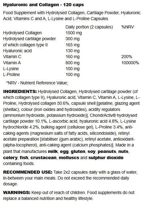 Hyaluronic and Collagen - 120 caps (BioTechUSA)