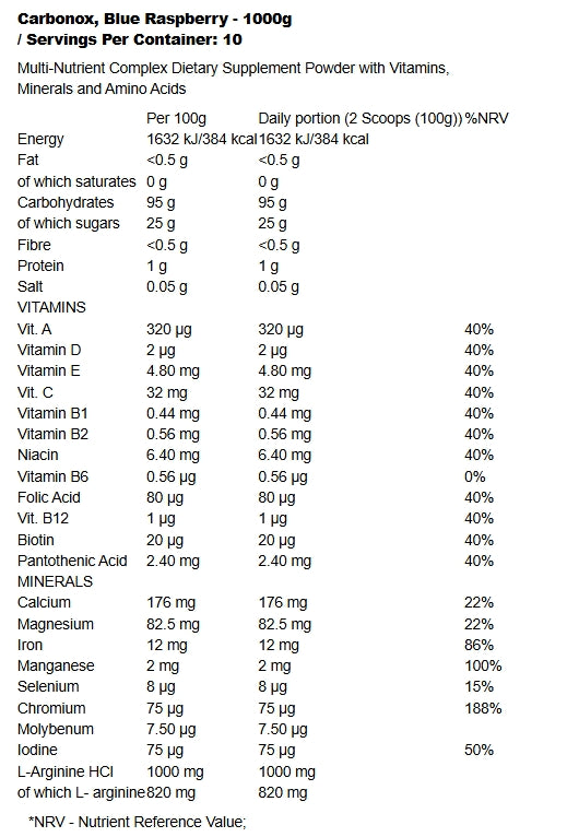 Carbonox - 1kg - Olimp Nutition