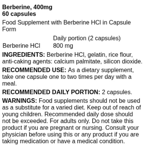 Berberine Swanson 400mg - 60caps