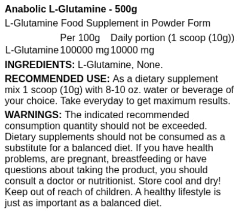Anabolic L-Glutamine - 500g
