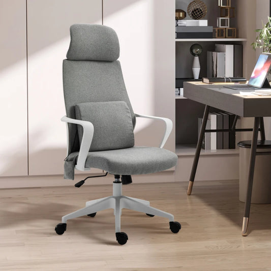 Gaming/Office Chair w 2point Massage Lumbar Cushion GREY