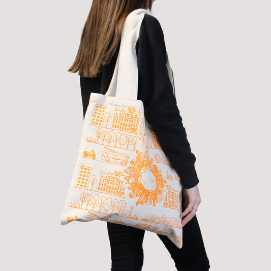 Big Tote - Cotton Shopping Bag - 38x42cm - City Life - 10oz