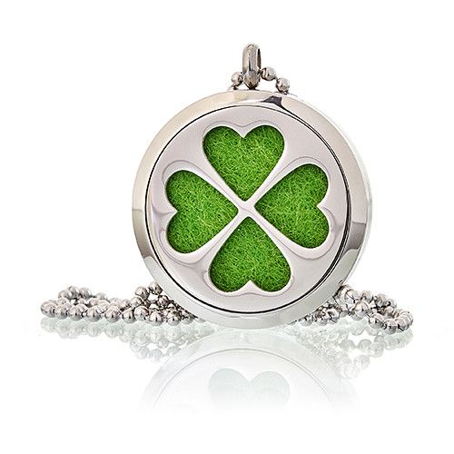 Aromatherapy Four Leaf Clover Essential Oil Diffuser Necklace