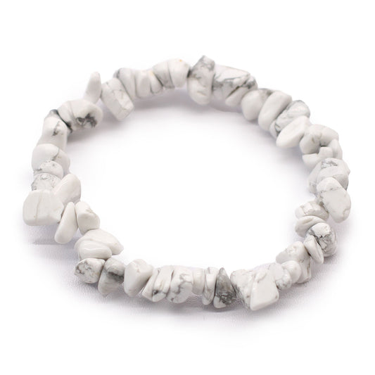 Gem-Chipstone Bracelet - White Jasper