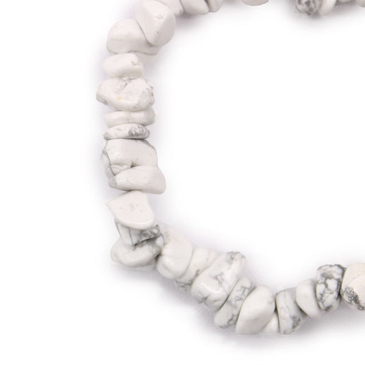 Gem-Chipstone Bracelet - White Jasper