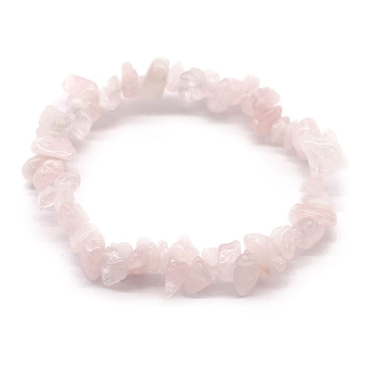 Gem-Chipstone Bracelet - Rose Quartz