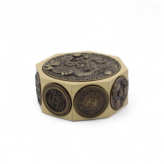 Feng Shui Fortune Spinner - Lucky Cat & Dragon - For Protection & Prosperity