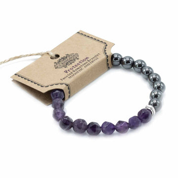 Faceted Gemstone Bracelet - Magnetic / Amethyst