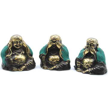 Set of 3 Buddha`s - See No Evil, Hear No Evil, Speak No Evil -