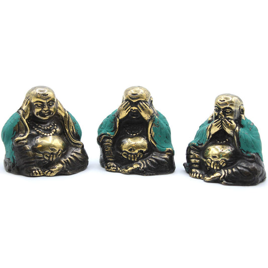 Set of 3 Buddha`s - See No Evil, Hear No Evil, Speak No Evil -