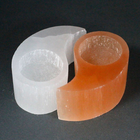 Selenite - Ying & Yang - Candle Holder