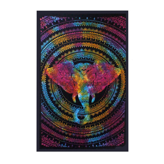 Single Cotton Bedspread or Wall Hanging - Elephant Head