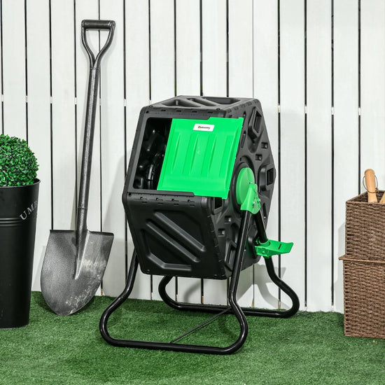 the eco friendly garden compost bin that can hold up to 65L and just keep your garden thriving, get the ideas to the soil and make a home extension outdoors with the garden of you dreams. easy to set up and use make your lifestyle even better with this amazing buy. free and fast delivery, best way to reuse food waste and other organic wastes form the kitchen,  