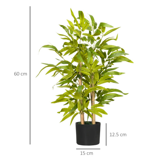 Bamboo design, tabletop size: A beautiful and vibrant design to use in plenty of places, bringing bright colour into your home. Artificial plant: Made from thick plastic, this decorative faux plant has a natural-feeling texture for a realistic look and feel. Suitable as both an indoor plant and outdoor plant. Plant pot included: Delivered ready to use. Filled with cement, with faux grass on top, for an extra-real finish to keep this desk plant standing firmly in place. Easy to maintain: No watering required