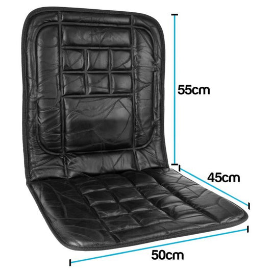 Leather Car Seat Cover, 2 x Black Orthopaedic