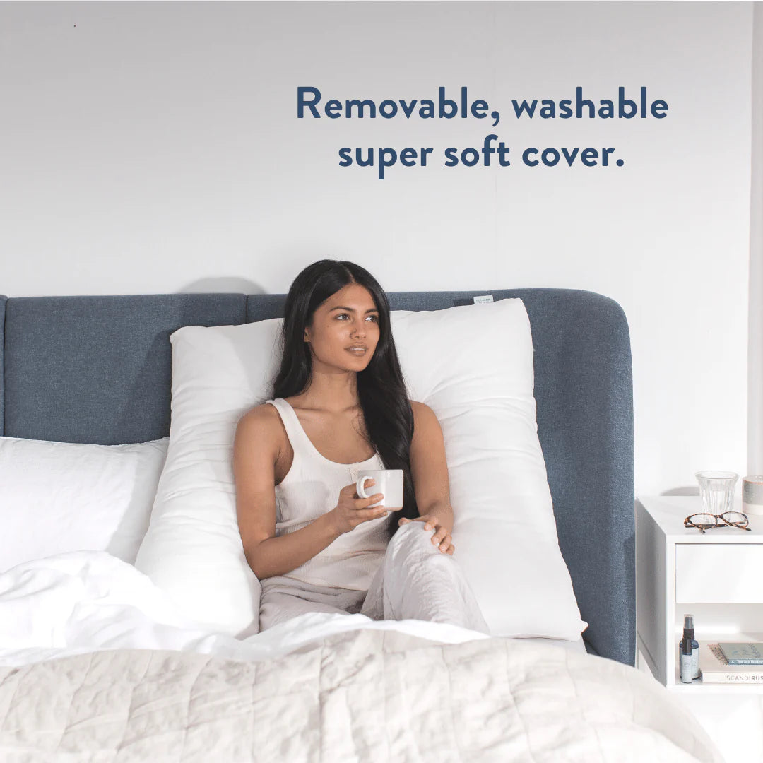 u shape cuddle pillow with washable cover for orthopaedics and ergonomics of the bedroom. 