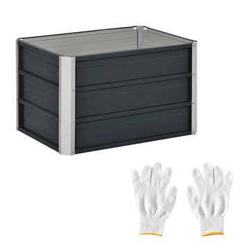 open bottom and top planter box with gloves 