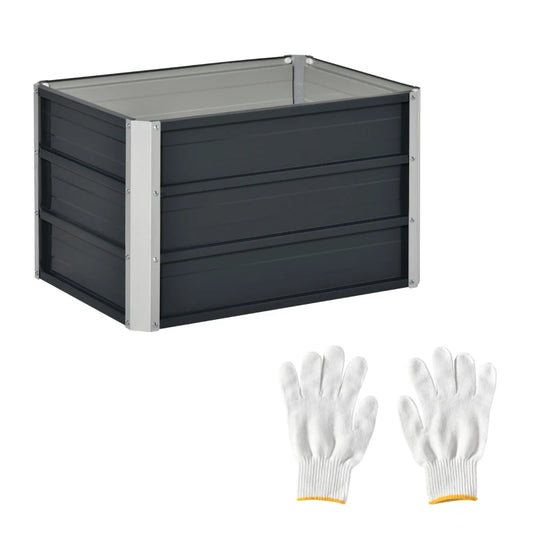 open bottom and top planter box with gloves 