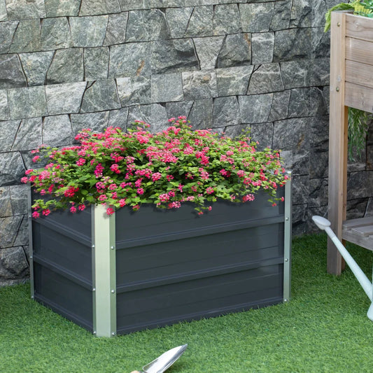 108L Raised Garden Bed, Galvanized Steel Planter Box, w Gloves