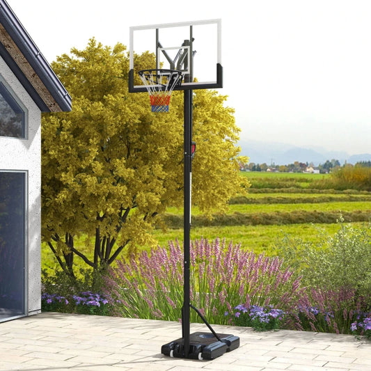 great for the front or back garden / yard. this adjustable basketball hoop is upto NBA height,  great fun for the family including the kids getting some shots off towards your health, fitness, wellbeing and lifestyle. you could even incorporate this into your fitness routine to gain skills or cardio, while testing your game with friends and others. you can make the base move as it is on wheels. 
