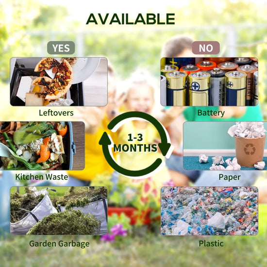 65L size: Great for light use, this garden compost bin will give you rich fertiliser between one-three months. Turn food waste into something useful for your plants.

Rotates: The 360° means you can easily turn this compost bin, mixing the inside contents without having to touch inside.

48 ventilation holes: Allows plenty of air inside this rotating composter, helping with the decomposition process.

Steel base: A strong base for this compost tumbler - keeping it supported with inner contents and when it's
