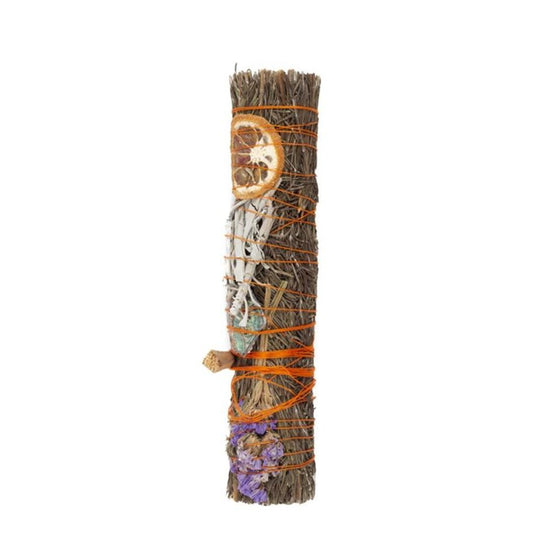 1- 9in Ritual Wand Smudge Stick with Rosemary, Palo Santo and Aventurine

