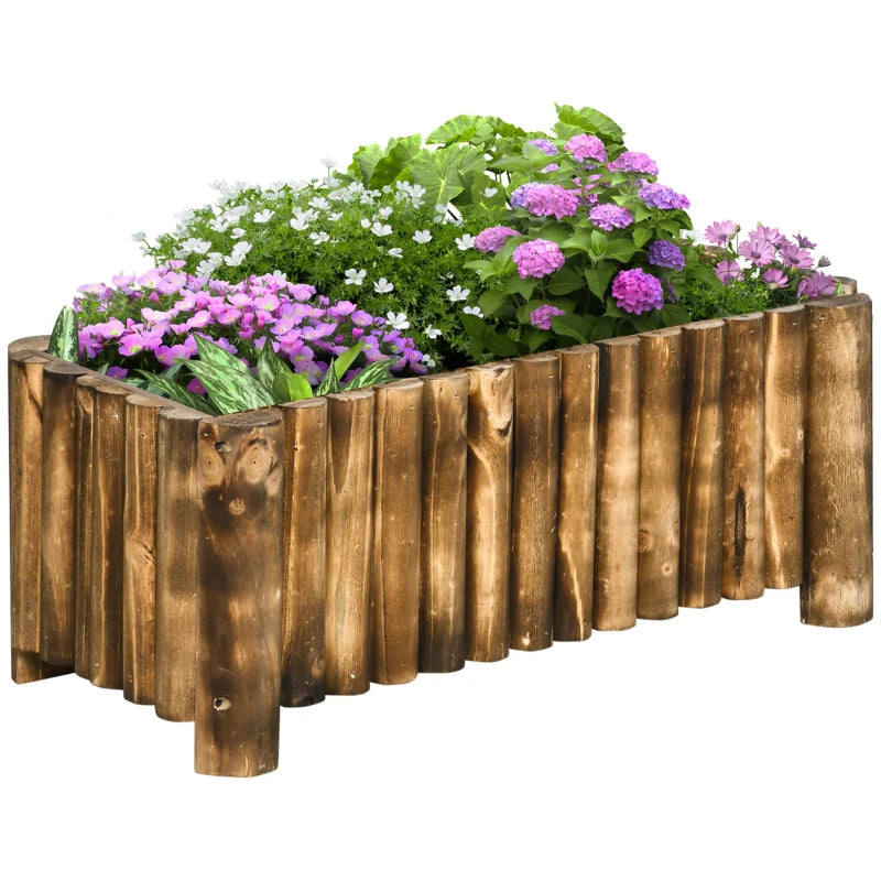 The raised wooden planter is large enough to provide lots of space for growing efficiently; Suitable for garden, backyard, and small-space gardening Overall Size: 78L x 35W x 30H (cm); Weight Capacity: 40kg; Volume: 52L