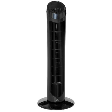 Tower Fan for Bedroom Cooling, 30 Inch Electric 70° Oscillating Fan with 3 Speed Settings, Standing Floor Fan for Home Office Indoor, Black